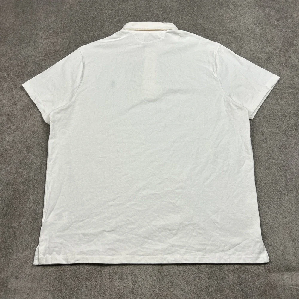 Polo Ralph Lauren Rugby Shirt Mens 2XL Solid White Short Sleeve Pony Logo
